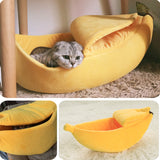 Cozy Cute Warm Banana Cat Bed